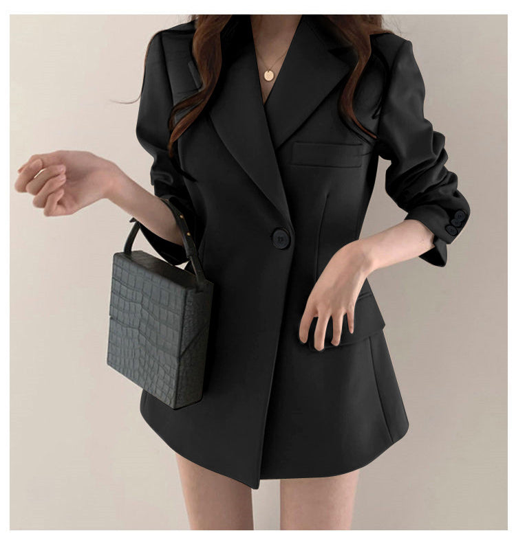 Blazer Jacket Office Lady Casual Slim Suit Blazers Coat Solid Work