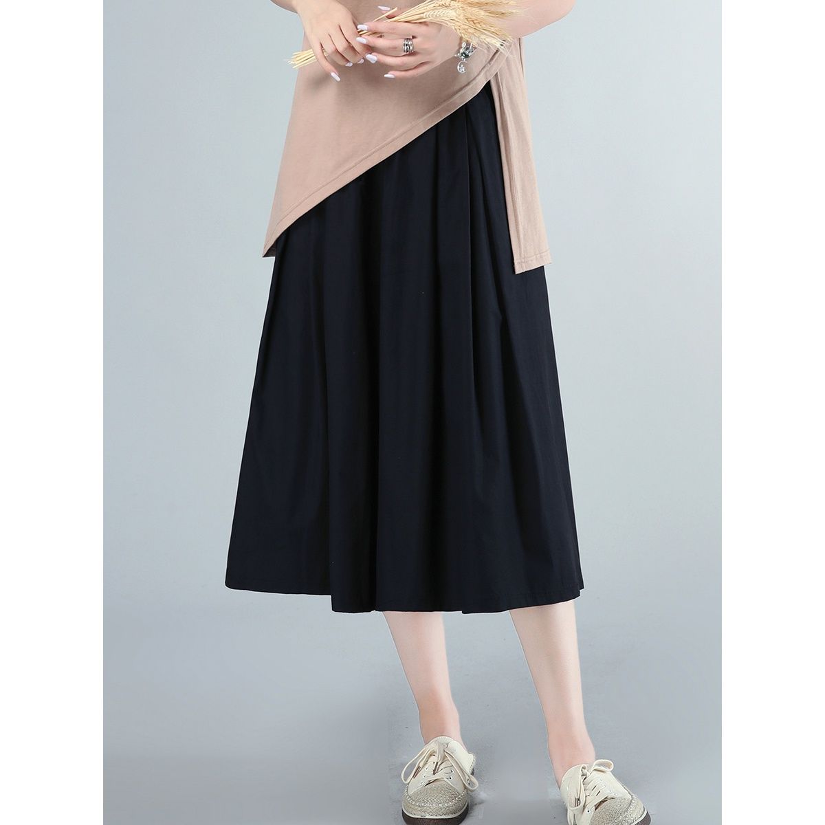 Style Cotton Wide-Leg Culottes For Women Oversized Wild Loose Casual