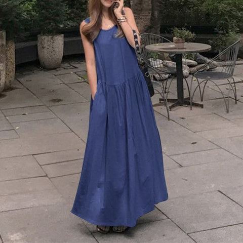 Denim Blue Dress Women's Summer Sundress Vestidos Female
