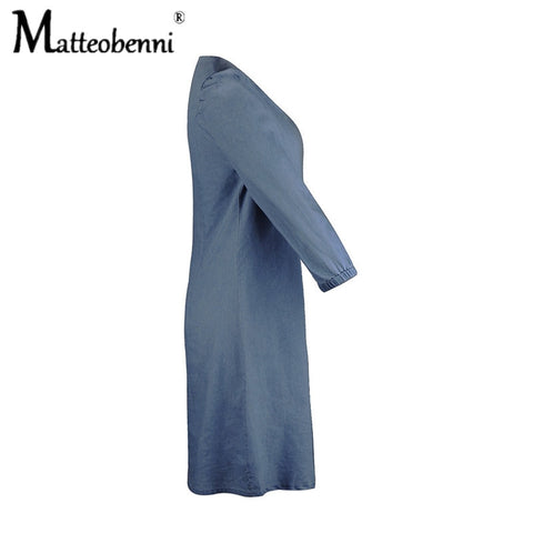 Fashion Denim Dress Loose Jeans Casual Breathable