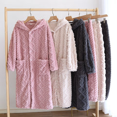 flannel pajamas suit long thickened pajamas two-piece long-sleeved