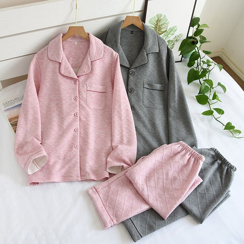 couple pajamas long-sleeved trousers cotton thickened
