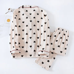Style Ladies Spring And Autumn Cotton Ladies Pajamas Long-sleeved
