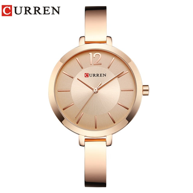 Fashion Gold Women Watches Stainless Steel Ultra thin Quartz Watch