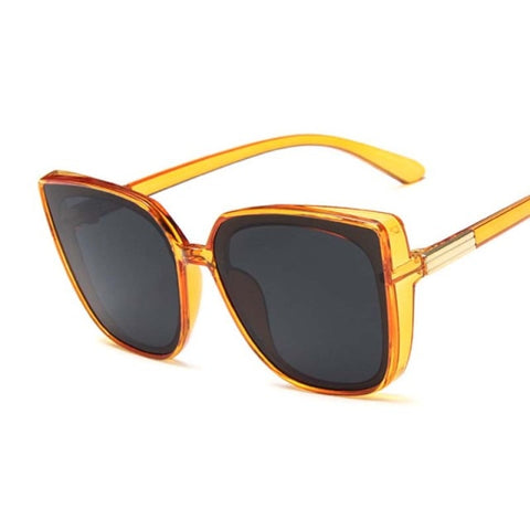 Brand Designer Cat Eye Sunglasses Woman Vintage  Fashion Big Frame