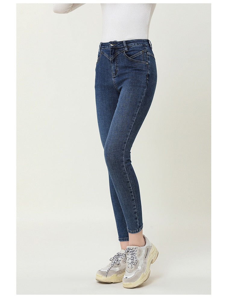 Skinny Jeans Soft Denim Pants Washed Trousers