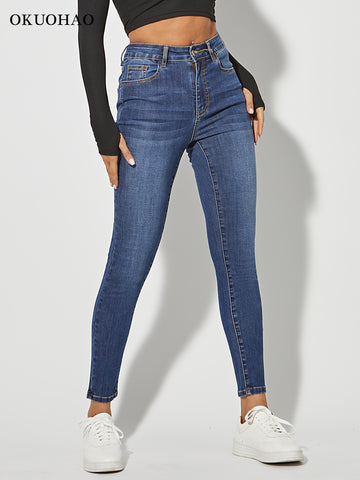 Skinny Jeans Women Stretchy High Waist Classic Denim Pant Slim Jean Fashion