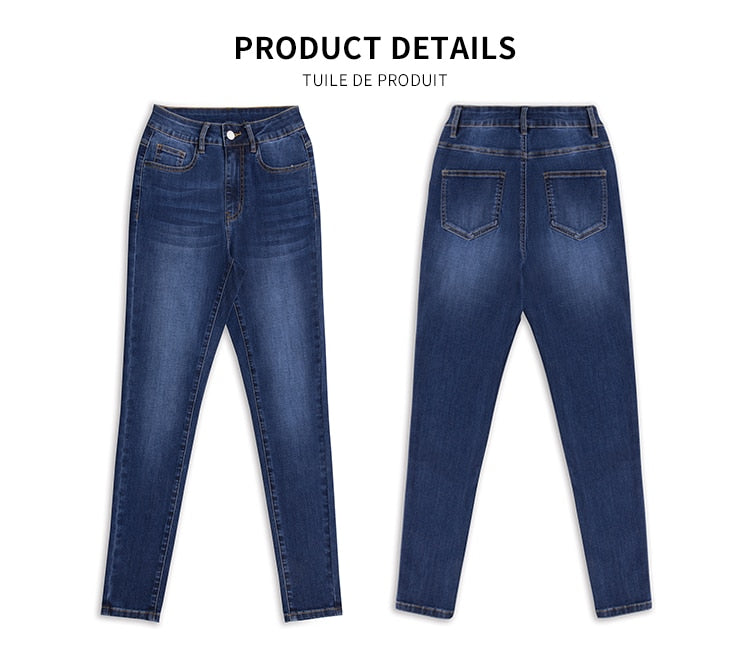 Skinny Jeans Women Stretchy High Waist Classic Denim Pant Slim Jean Fashion