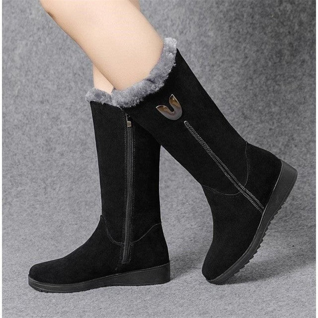 Warm Chelsea High Boots Winter Shoes Woman Flats Fashion Gladiator