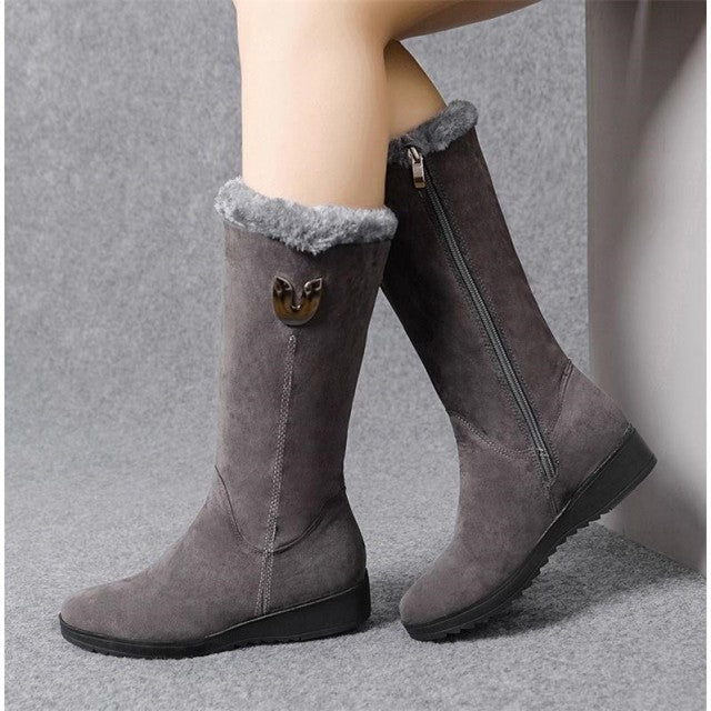 Warm Chelsea High Boots Winter Shoes Woman Flats Fashion Gladiator