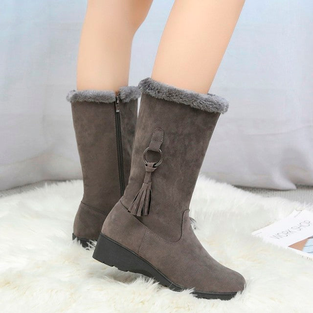 Warm Chelsea High Boots Winter Shoes Woman Flats Fashion Gladiator