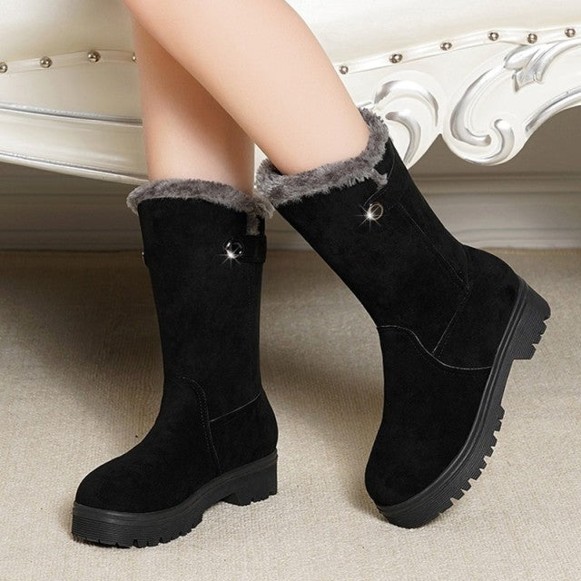 Warm Chelsea High Boots Winter Shoes Woman Flats Fashion Gladiator