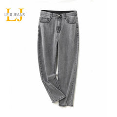 Fashion jeans plus size loose casual trouser pants straight lady jeans