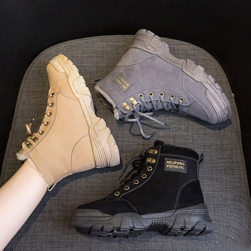 Winter Boots Women Ankle Boots Warm Plush Winter Shoes