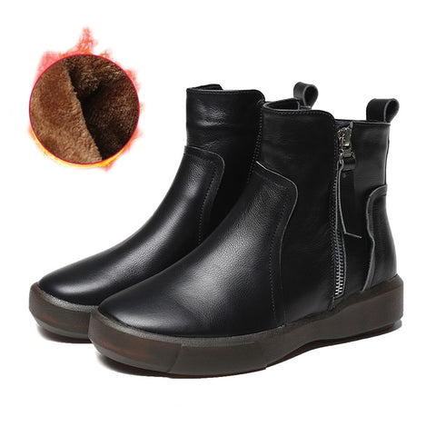 Winter Shoes Women Ankle Boots Ladies Wedges Platform Flat Shoes