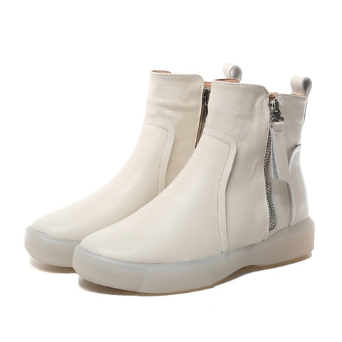 Winter Shoes Women Ankle Boots Ladies Wedges Platform Flat Shoes