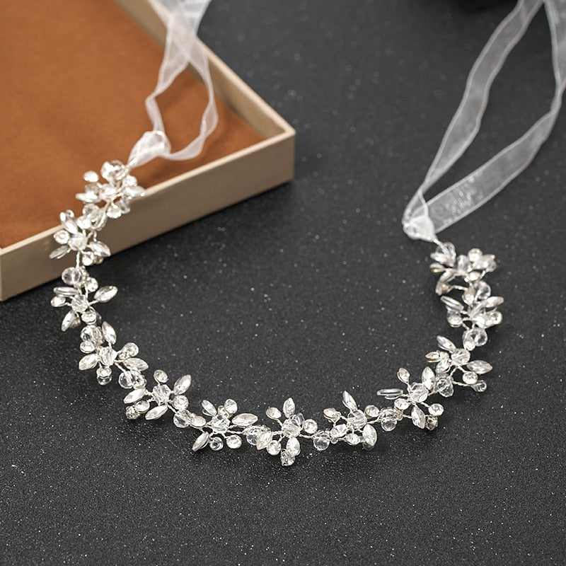 Silver Color Headbands Handmade Crystal Rhinestone Tiaras Hairbands