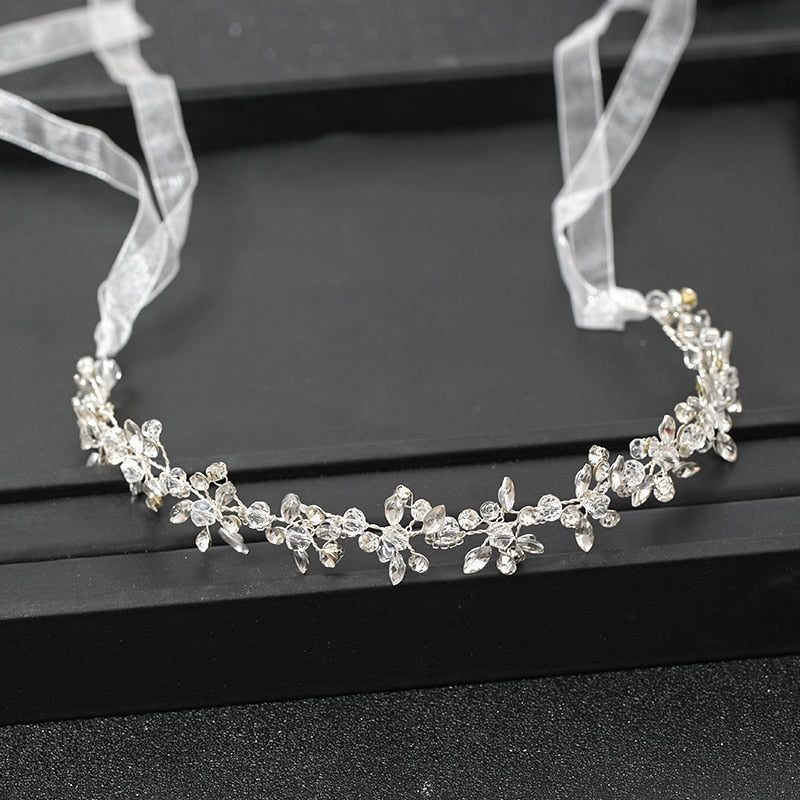 Silver Color Headbands Handmade Crystal Rhinestone Tiaras Hairbands