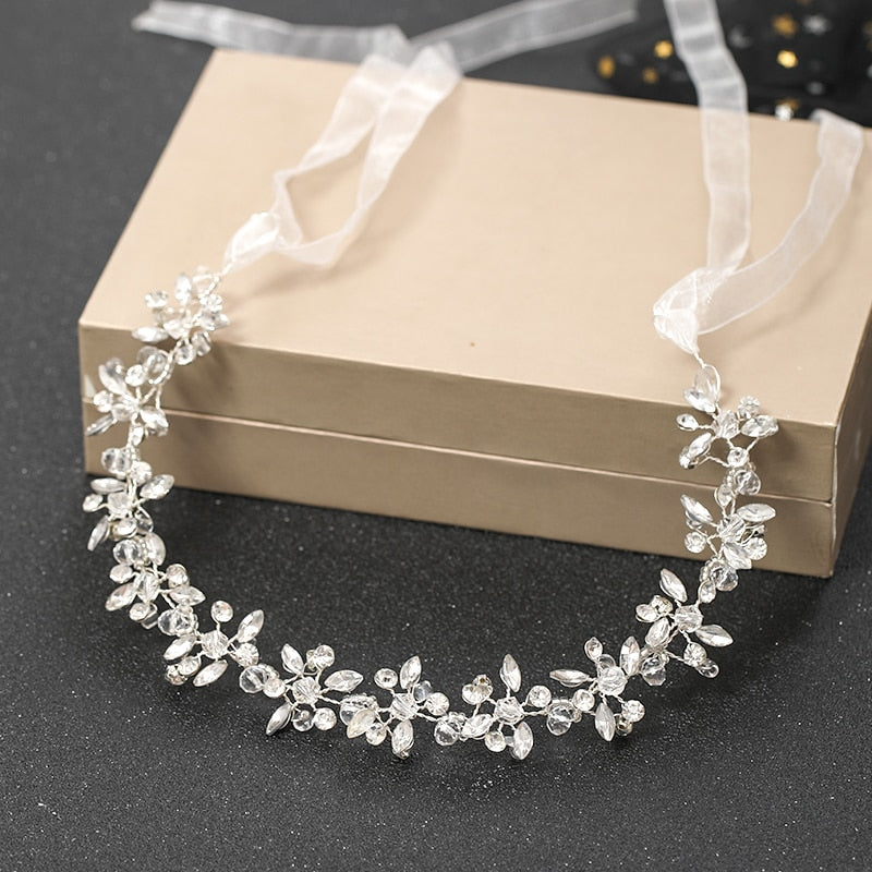 Silver Color Headbands Handmade Crystal Rhinestone Tiaras Hairbands