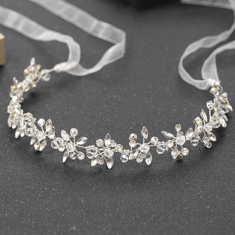 Silver Color Headbands Handmade Crystal Rhinestone Tiaras Hairbands