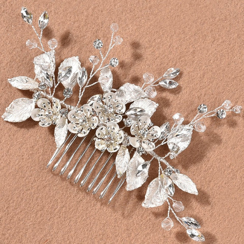 Weave Pearl Crystal Hair Combs Hair Accessories