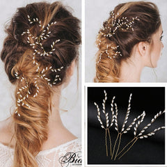 Trendy Flower Crystal Pearl Wedding Hair Pins