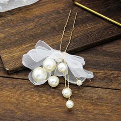 Trendy Flower Crystal Pearl Wedding Hair Pins