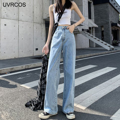 Jeans Street Casual High Waist PantsKorean Fashion Light Blue Straight Jeans