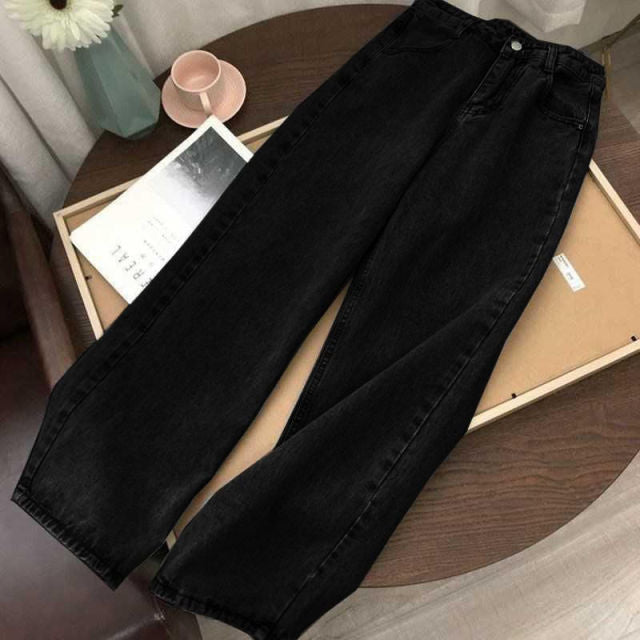 Jeans Street Casual High Waist PantsKorean Fashion Light Blue Straight Jeans