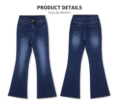 Women High Waist Bell Bottom Skinny Stretch Casual Denim Flared Jeans