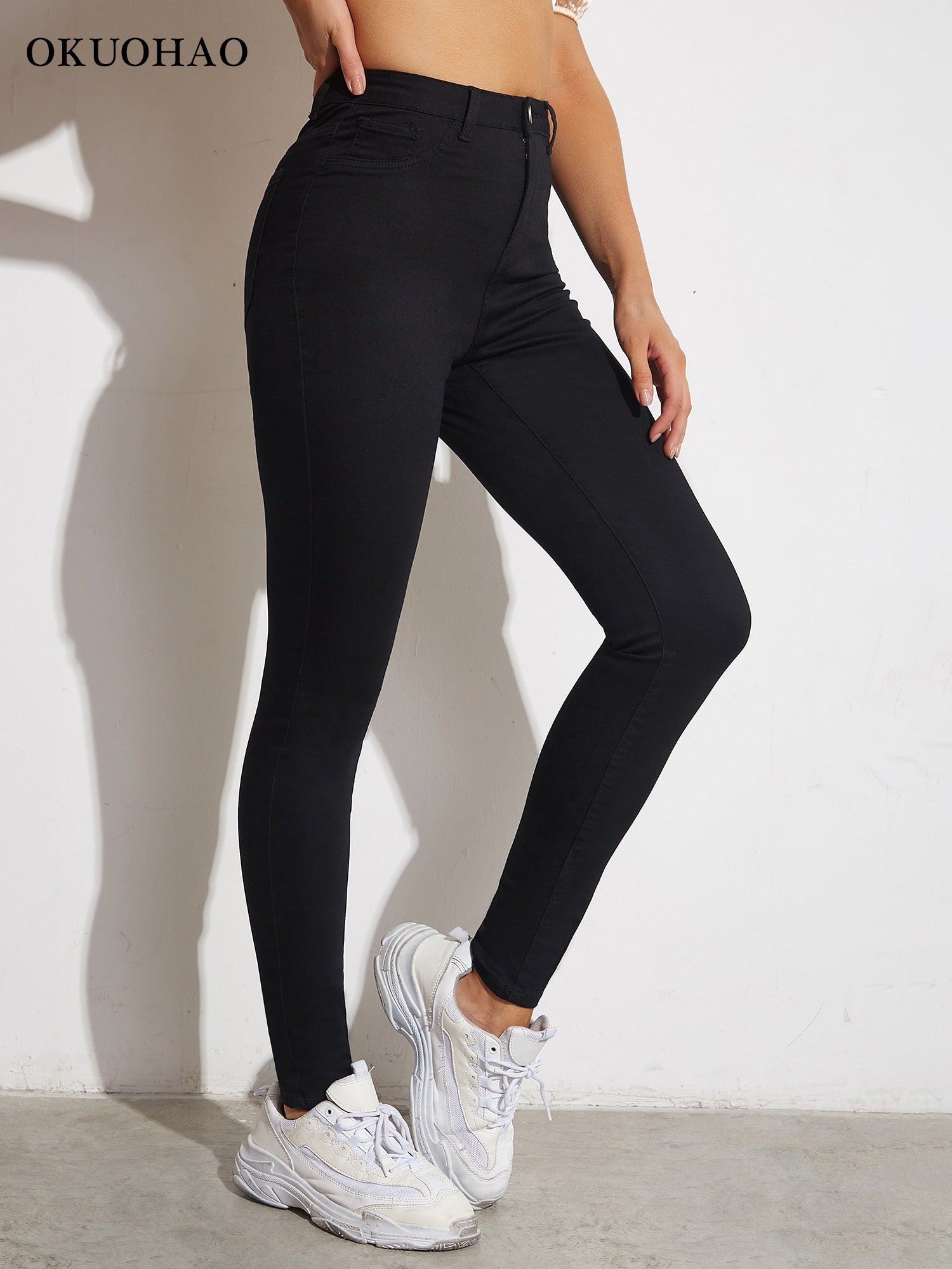 Leggings Jeans Women Stretch Skinny High Waist Black Slim Fitness Pencil Pants