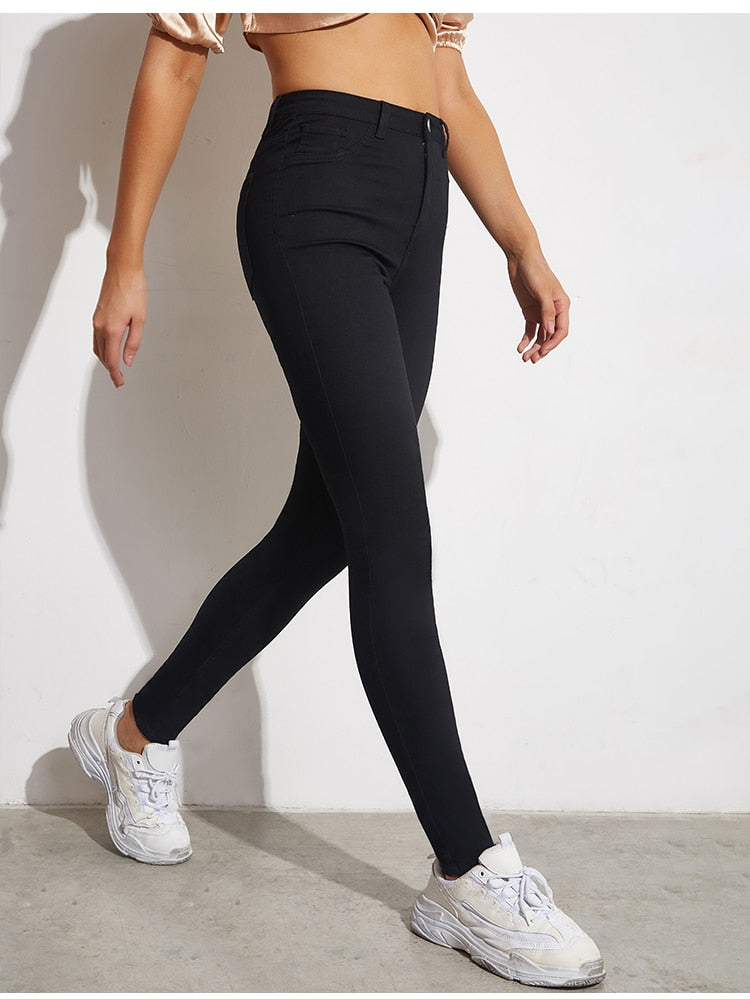 Leggings Jeans Women Stretch Skinny High Waist Black Slim Fitness Pencil Pants