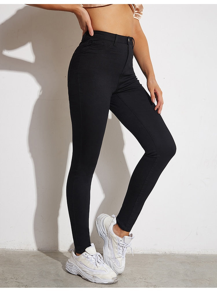 Leggings Jeans Women Stretch Skinny High Waist Black Slim Fitness Pencil Pants