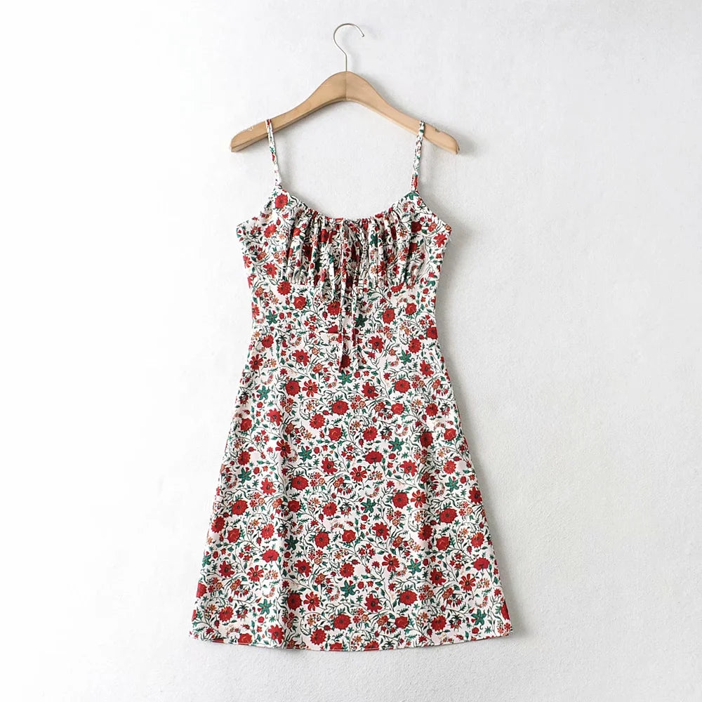 Strap Sleeveless Print Boho Summer Dress Long Women Floral