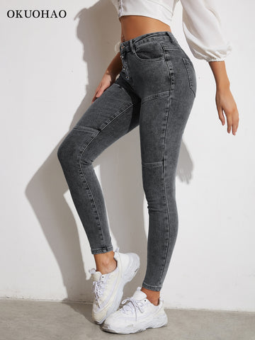 Womens Stretch Hip Skinny Jeans High Waist Fit Leggings Comfy Denim Jeggings