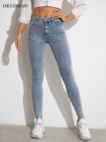 Womens Stretch Hip Skinny Jeans High Waist Fit Leggings Comfy Denim Jeggings