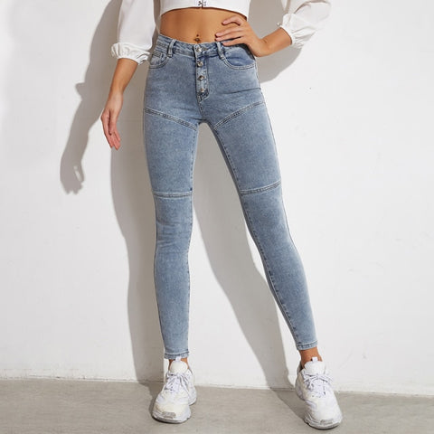 Womens Stretch Hip Skinny Jeans High Waist Fit Leggings Comfy Denim Jeggings