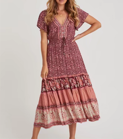 BOHO Location Paisley Floral Print Women Dress