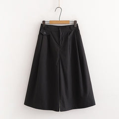 Cotton Midi Wide Leg Baggy Cropped Skirt Pants