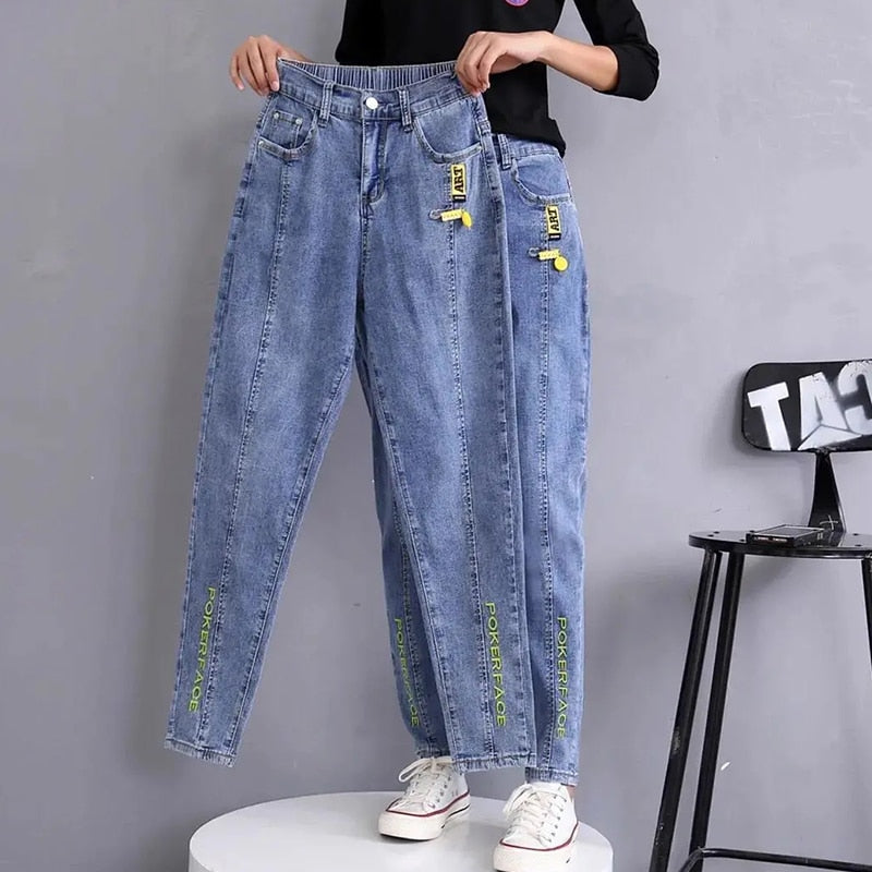 Stretch Harem Pants Jeans Large Size Boyfriend Denim Pants – lastrafashion