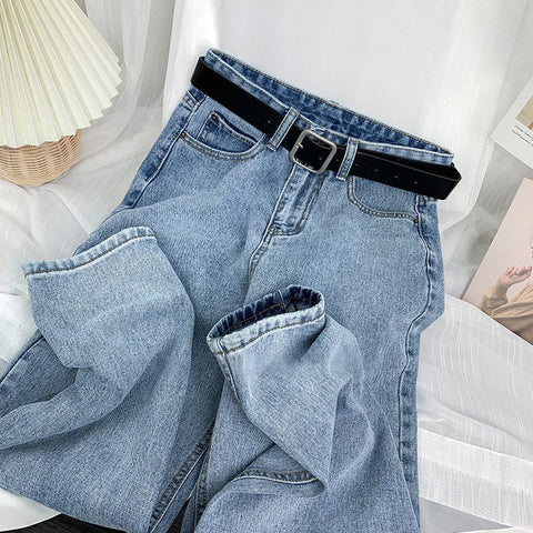 Streetwear Blue Autumn Jeans Plus Size  Pants Vintage Denim Trousers
