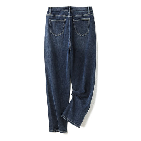 Plus Size 5XL  6XL female pants high waisted loose full length denim jean