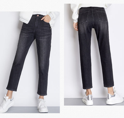 Fleece Thicken Black winter Jeans Plus Size velvet women jeans