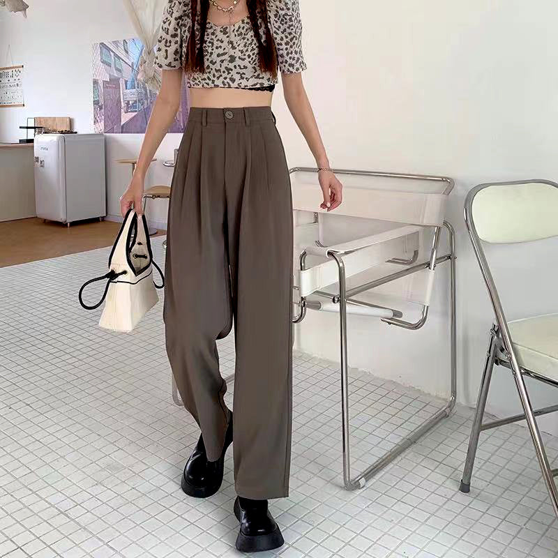 Straight Pants Wide Leg High Waist Style  Vintage Streetwear