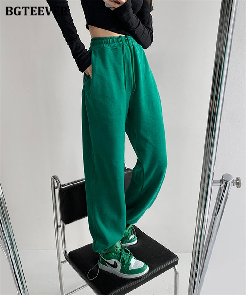 Chic Casual Drawstring Lace-up Women Trousers