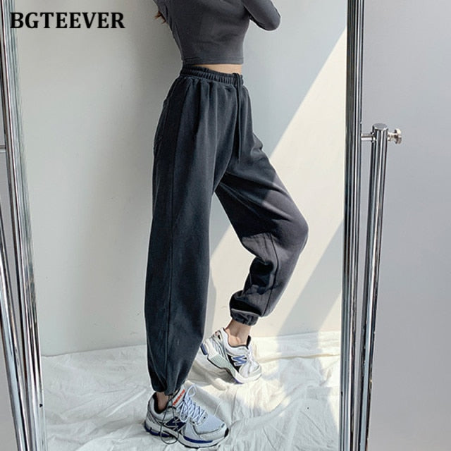 Chic Casual Drawstring Lace-up Women Trousers