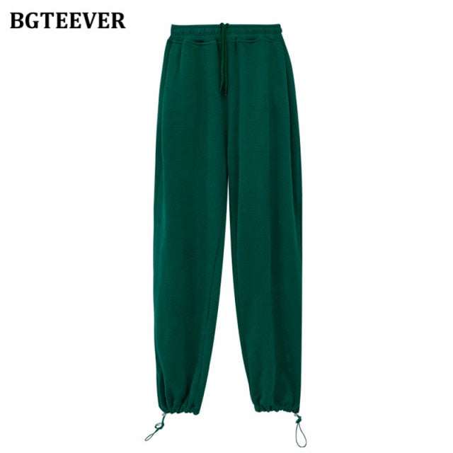 Chic Casual Drawstring Lace-up Women Trousers