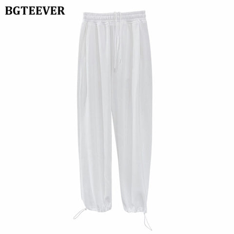 Chic Casual Drawstring Lace-up Women Trousers