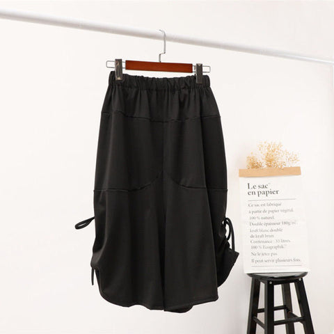 Loose Bloomers Casual Elastic Waist Wide Leg Pants Large Size