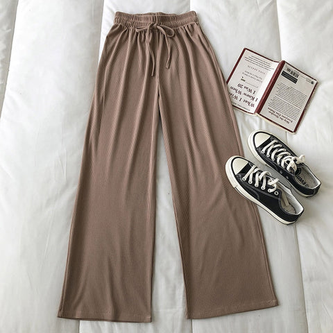 Style Wide Leg Long Pants Women Female Pants High Waist Trousers